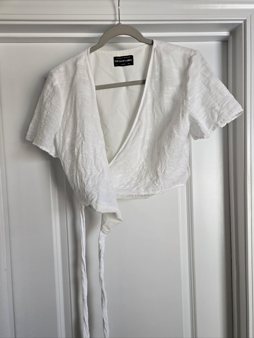 The Fifth Label White Wrap Crop Top